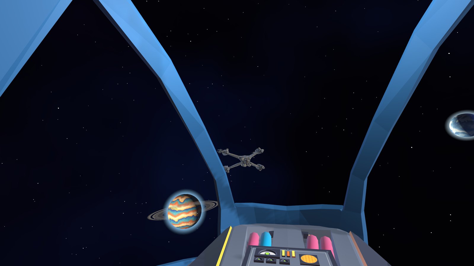 Open space through the canopy, a gas giant off the bow
